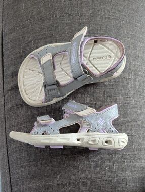 Columbia Kids Gray and Light Purple Open-Toe Sandals